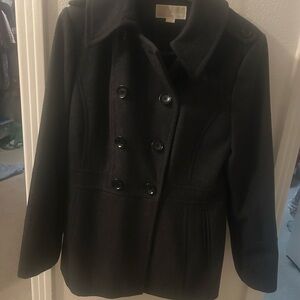 Women's Double-Breasted Black Coat